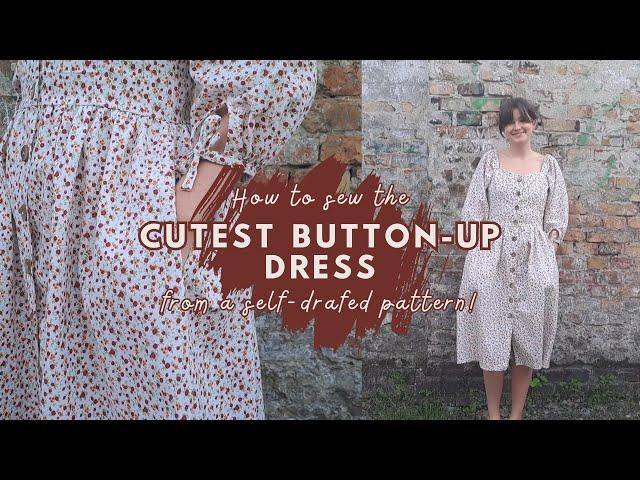 I made the cutest button-up dress from a FREE PATTERN tutorial | Step-by-Step Sewing Tutorial