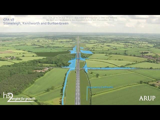 HS2 fly through of the Phase One route between Birmingham and London