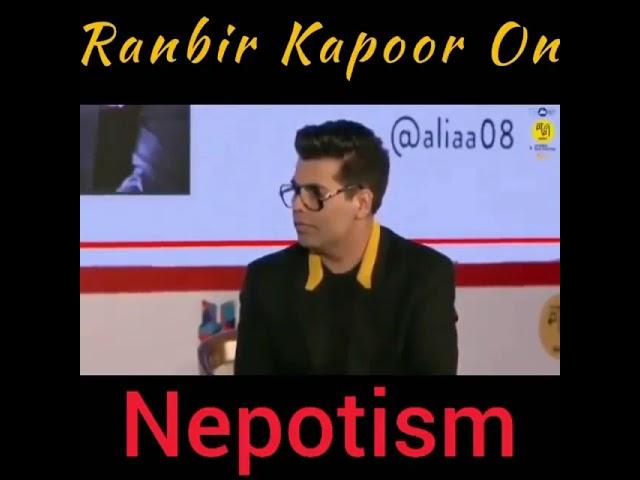 "Ranbir kapoor's"  talks on Nepotism | Karan johar | By MOSTLY MINGLE