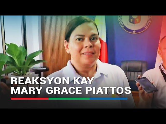 Sara Duterte tinanong tungkol sa paghahanap kay Mary Grace Piattos | ABS-CBN News