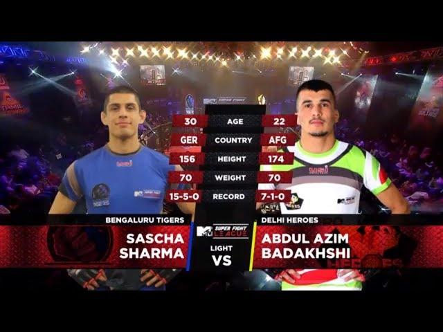 Bengaluru Tigers Vs Delhi Heroes | MTV Super Fight League | Sascha Sharma Vs Abdul Azim Badakhshi