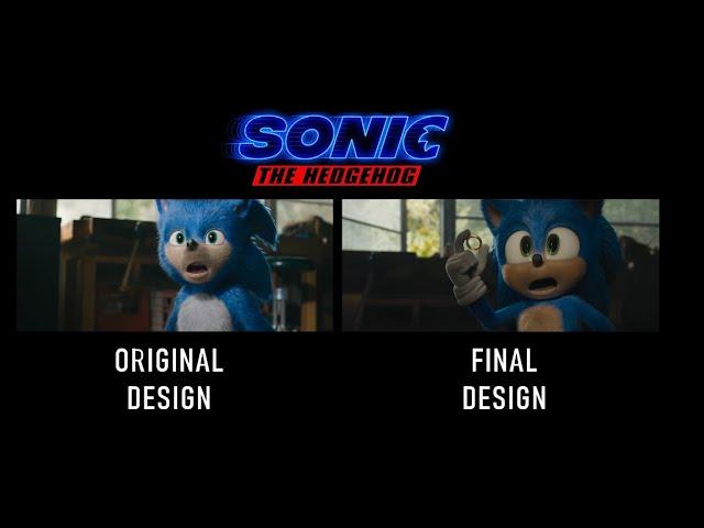 THE SONIC MOVIE TRAILER - Original Design vs Final Side-by-Side Comparison!