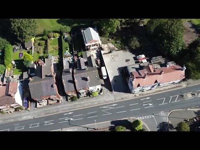 Codnor Derbyshire by drone looking for a castle