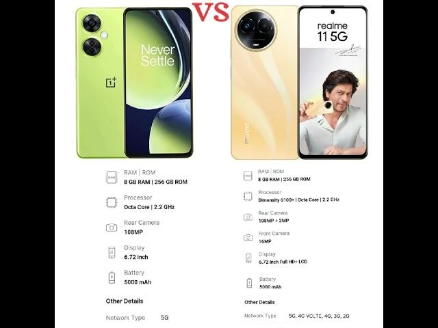 oneplus nord CE 3 light vs realme 11 || Tech Harshit 21 || #sorts #yt