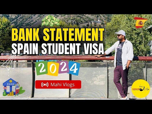 Bank statement for Spain Student Visa 2024 | Updated | Detailed Video #mahivlogs #studyinspain