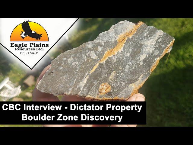Eagle Plains Resources Dictator Property – Boulder Field Discovery