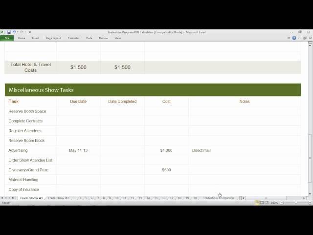 Trade Show Program ROI Calculator