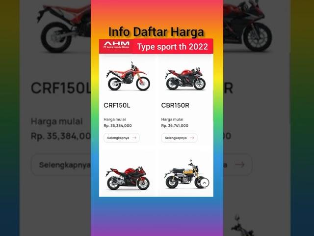 Info harga Motor honda type sport th 2022#shorts #motorcycle #