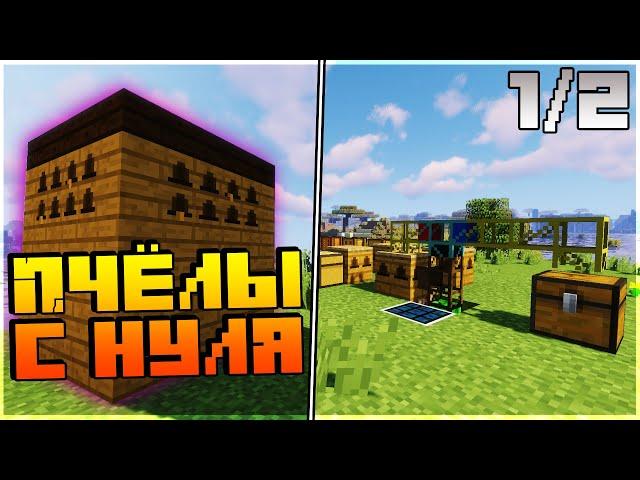 Как правильно скрещивать пчёл и сделать большой улей с нуля || Minecraft гайд с модами