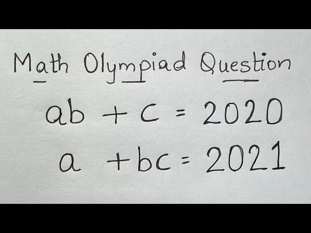 France - Math Olympiad Question | An Algebraic Expression | You should be able to solve this!