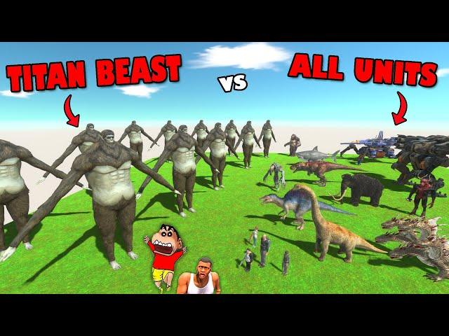 TITAN BEAST vs ALL UNITS in Animal Revolt Battle Simulator with SHINCHAN and CHOP