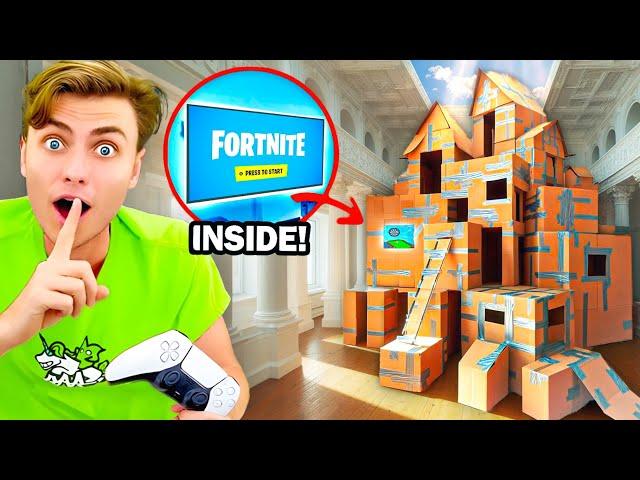 I Built A Secret Hidden GAMING FORT! (2 Stories Tall)