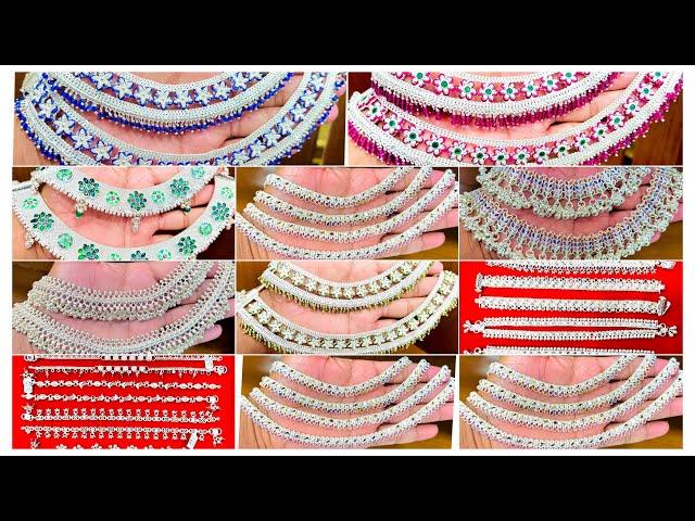 Silver heavyweight dulhan payal designs with weight and price| latest silver Payal & anklets 2024||