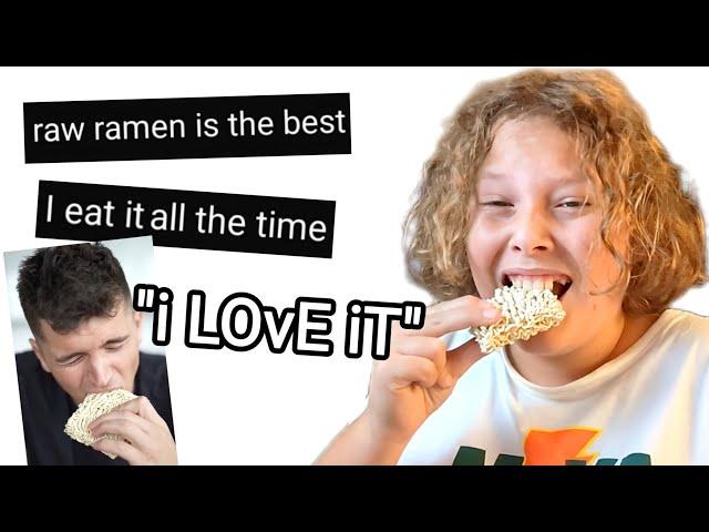 I ate raw ramen because of one of my videos