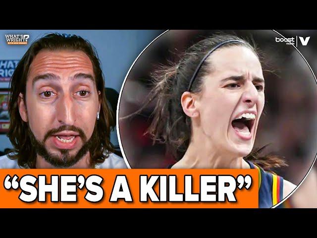 Nick Wright reacts to Caitlin Clark SCUFFLE in Fever-Sun, is she VILLAIN of WNBA? | What's Wright