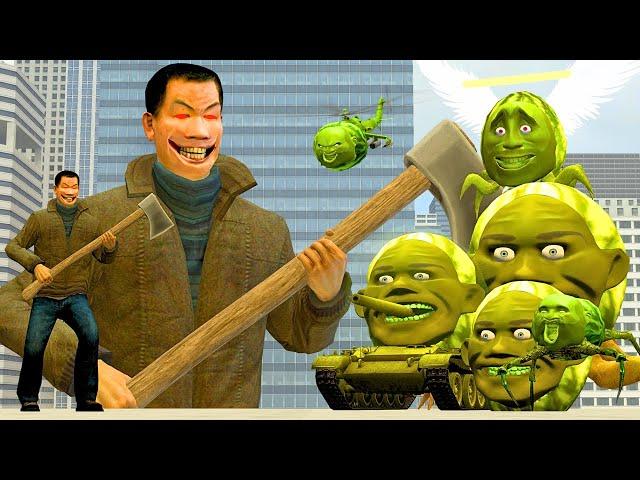 NEW MECHA AXEMAN Vs All LIN GANG MELON FAMILY In Garry's Mod