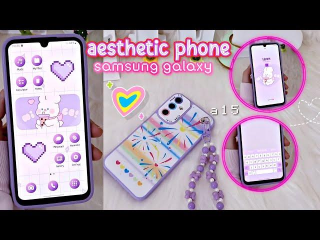 how to customize my phone Samsung a15 🩵 customizing step by step, aesthetic One UI 6 aesthetic cases