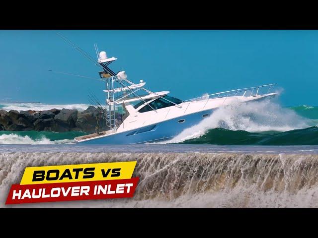 HAULOVER BOATS GET HIT WITH TSUNAMI WAVES !! | Boats vs Haulover Inlet