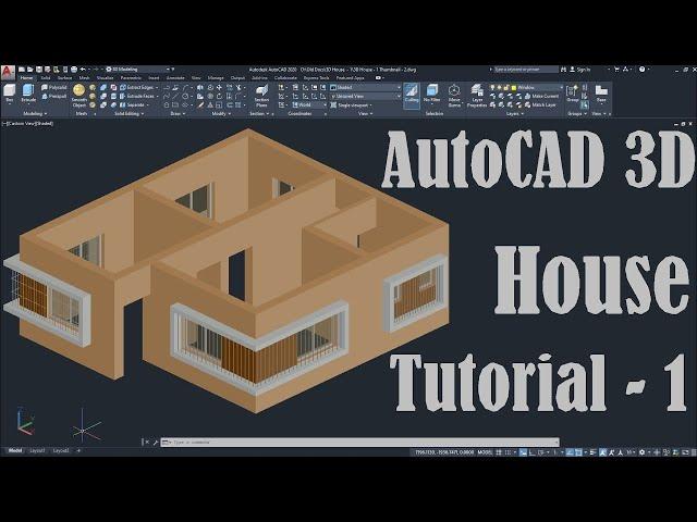 AutoCAD 3D House Modeling Tutorial - 1