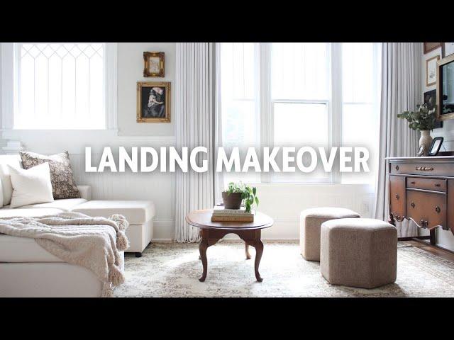 THE FULL REVEAL OF MY LANDING MAKEOVER | adding my LINSY HOME sofa + a gallery wall