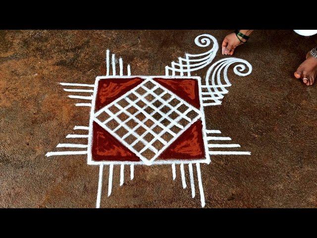 Aadi 18 simple padi kolam|3*3 aadiperuku special kolam|Aadivelli padi kolam|Beautiful rangoli