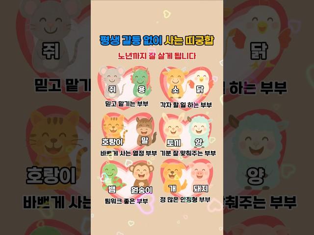 평생 갈등없는 최고의 부부궁합 띠