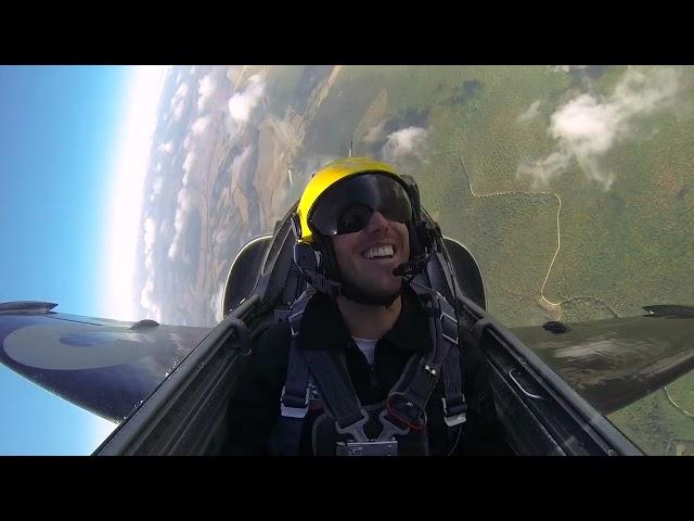 MiGFlug customer flying in formation with the Breitling Jet Team