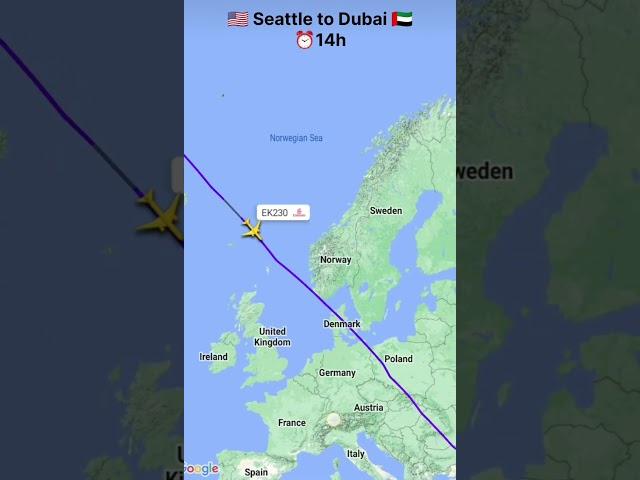 Seattle to Dubai| Flight Route #seattle #dubai #usa #travel #flight #emirates