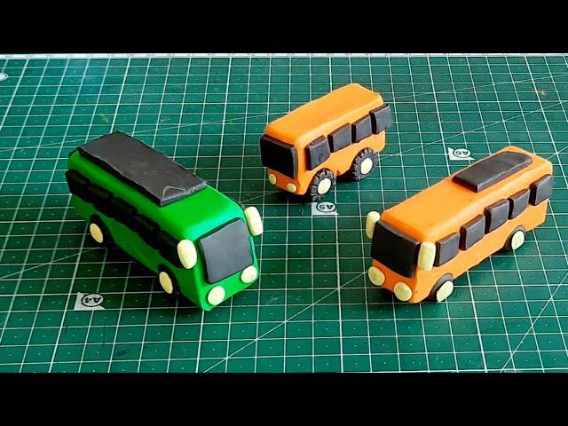 AMAZING miniature bus making with polymer clay /how to make bus with clay