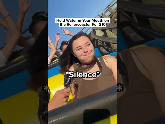 Can You Hold Water in Your Mouth While Riding a Rollercoaster? #Funny #Entertainment #Viral #Shorts