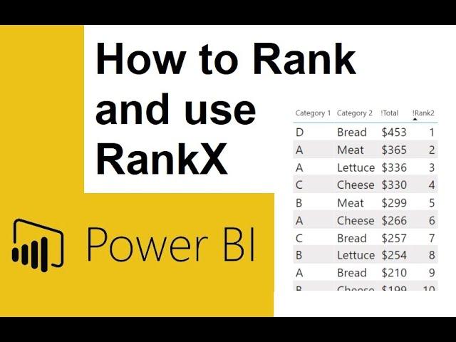 Intermediate Power BI - How to rank using RankX