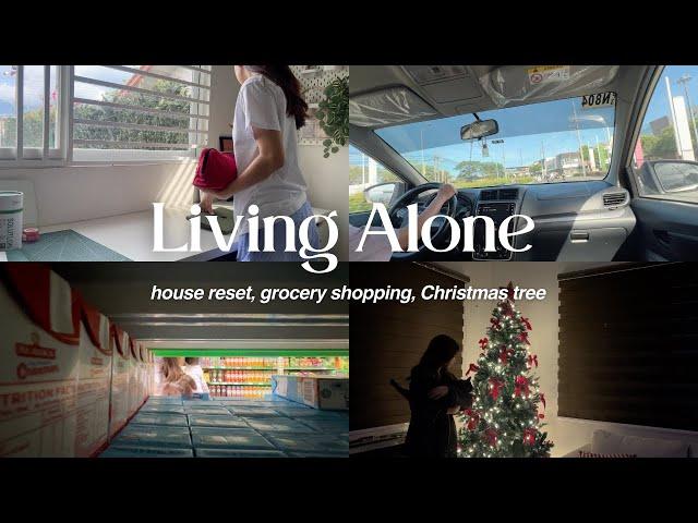 Living Alone in the Philippines: House reset, grocery vlog, building my christmas tree