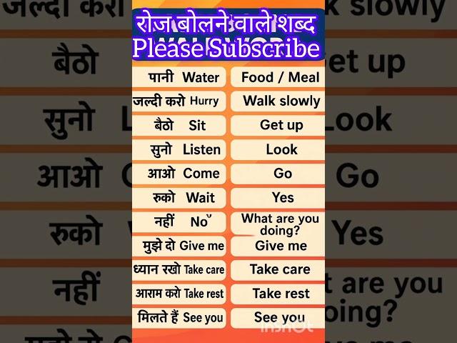 Daily use English words #shorts #englishwords  #ytshorts Please subscribe @Rajkenotes954