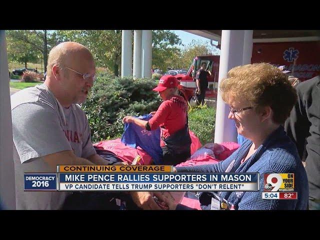 Republican vice presidential candidate Mike Pence rallies supporters in Mason