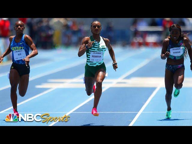 Sha'Carri Richardson smokes 100m heat at USATF L.A. Grand Prix, but pulls out of final | NBC Sports