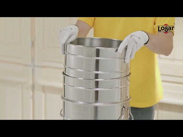 LOGAR double stainless steel strainer high (art. 7003) and low (art. 7002), ø 30,5 cm
