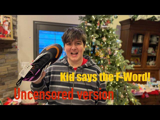 Kid Temper Tantrum Says F-Word On Christmas Morning! Uncensored.