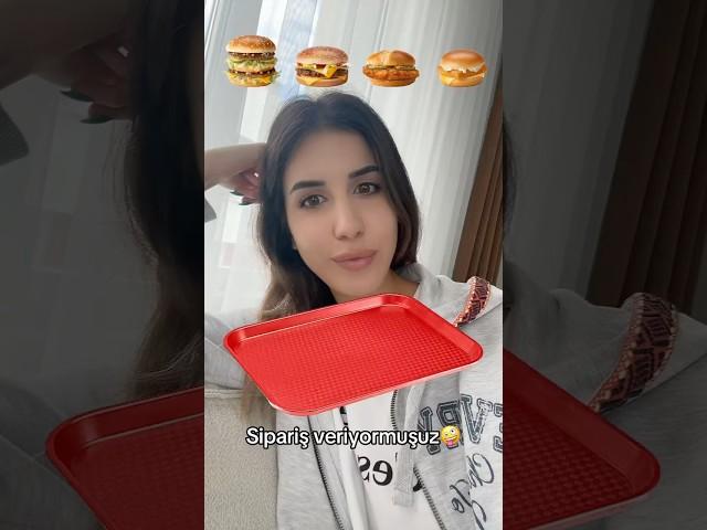 Hamgurger menüsü seçiyoruz