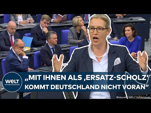 ALICE WEIDEL: "Ersatz-Scholz"! AfD-Chefin attackiert Merz: "Mit Ihnen kommt Deutschland nicht voran"