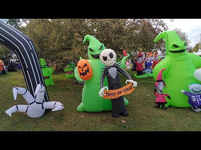 My 2021 Halloween Airblown Inflatables Display Daytime Walkthrough