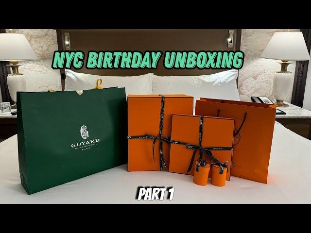 NYC Birthday Unboxing Pt 1 | Hermès and Goyard | Ritz Carlton Hangout