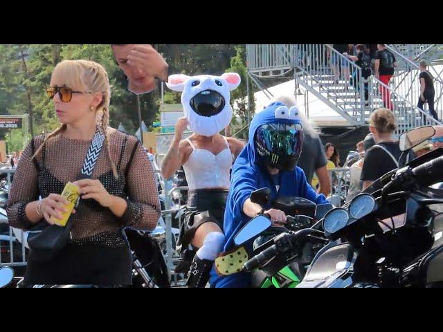 Angels and Amazing Helmets Bikers at European Bike Week Rally