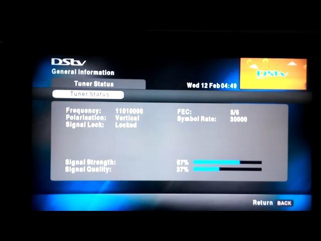 How to check your DStv signal strength and signal quality (normal HD or Explora decoder)