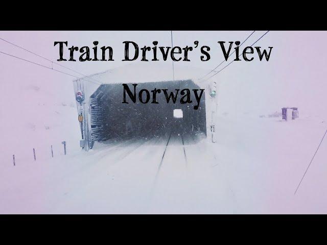 TRAIN DRIVER'S VIEW: Bad weather Christmas Day Run on the Bergen Line