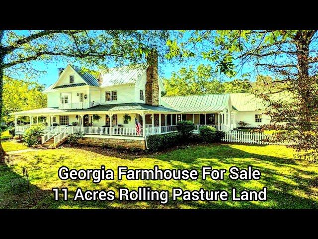 Georgia Farmhouse For Sale | 11 acres Rolling Pasture Land | Guest House | Georgia Pasture Land