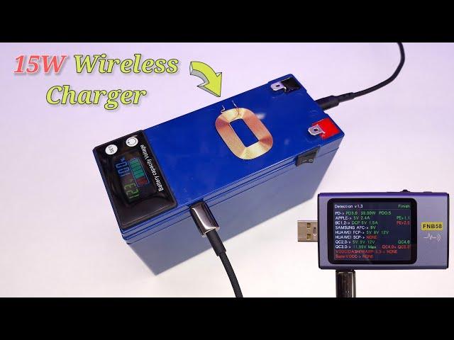 DIY 12V 160Wh Lithium Battery with Built-in 15W Wireless Charger and 39W Type-C PD3.0, QC4.0 Module