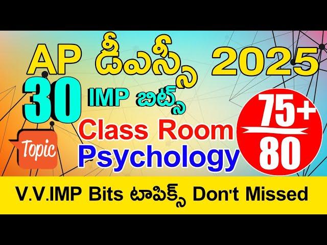 Ap Dsc Class Room Psychology imp Bits With Answers | Ap Dsc Model Papers 2025 | Ap Dsc Class
