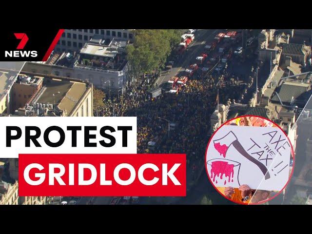 From the country to the Melbourne CBD, the mass protest over a controversial new tax | 7NEWS