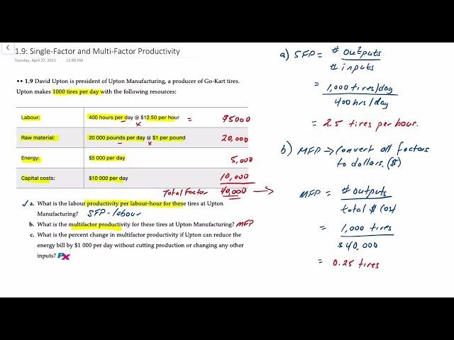 Operations Management: Single-Factor & Multi-Factor Productivity