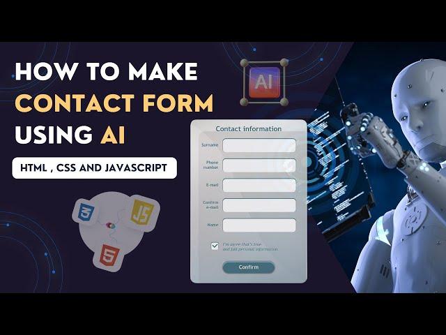 How to Create Contact Form Using AI - Web Design With AI Tool - HTML , CSS , JAVASCRIPT